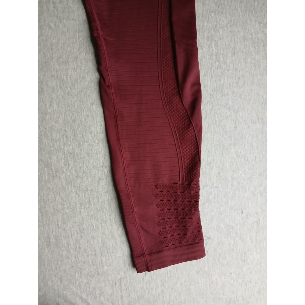 Zero Foxtrot Leggings XL Seamless Stretch Yoga Burgundy Compression Booty Lift - Picture 2 of 13